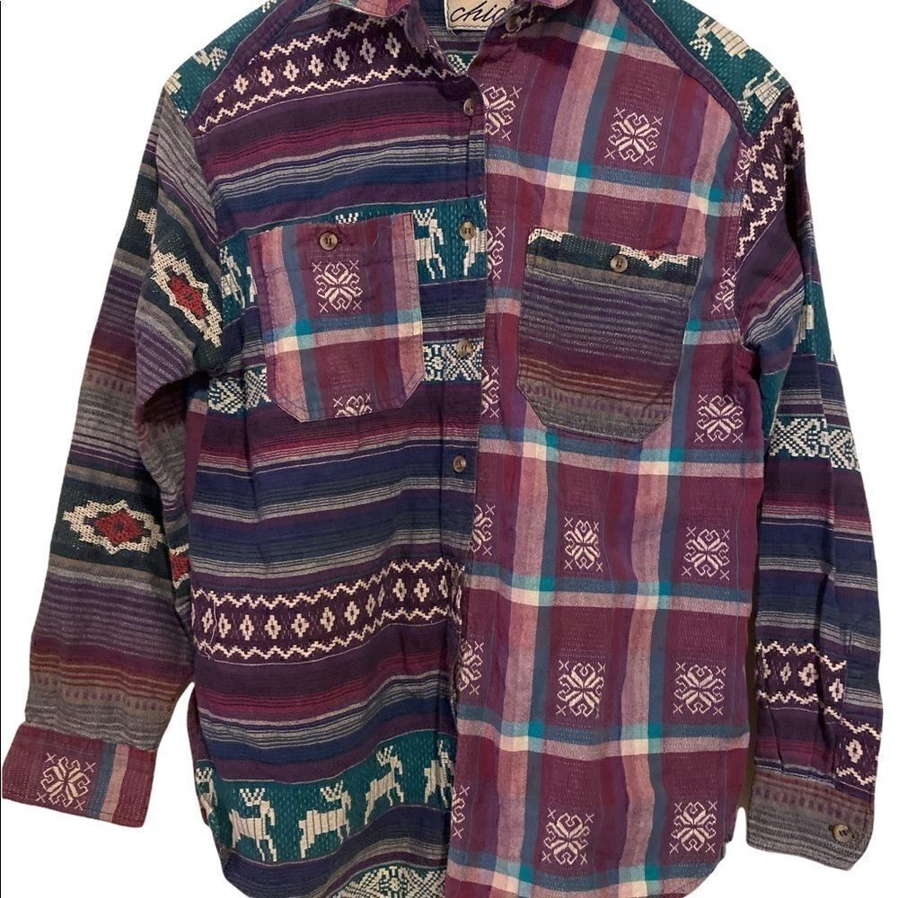 Chic | Vintage 90s Chic Patchwork Plaid Southwest… - image 2